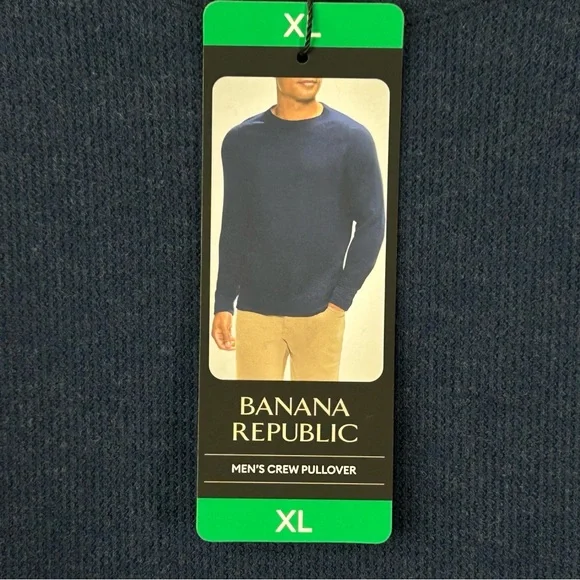 Banana Republic Men’s Crew Pullover Sweater Navy Blue size XL - Picture 3 of 7